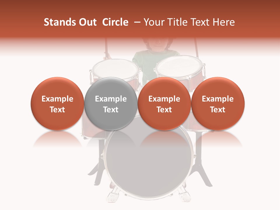 A Young Boy Sitting Behind A Drum Set PowerPoint Template