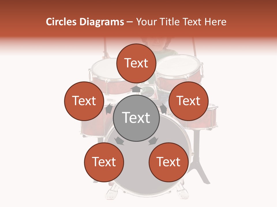 A Young Boy Sitting Behind A Drum Set PowerPoint Template