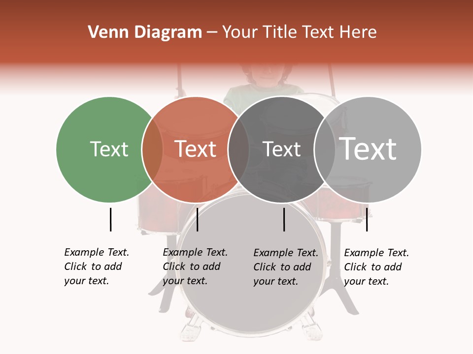 A Young Boy Sitting Behind A Drum Set PowerPoint Template