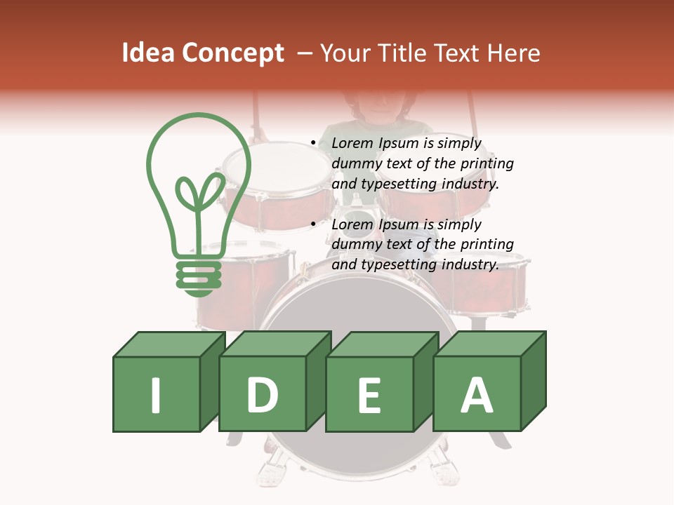 A Young Boy Sitting Behind A Drum Set PowerPoint Template