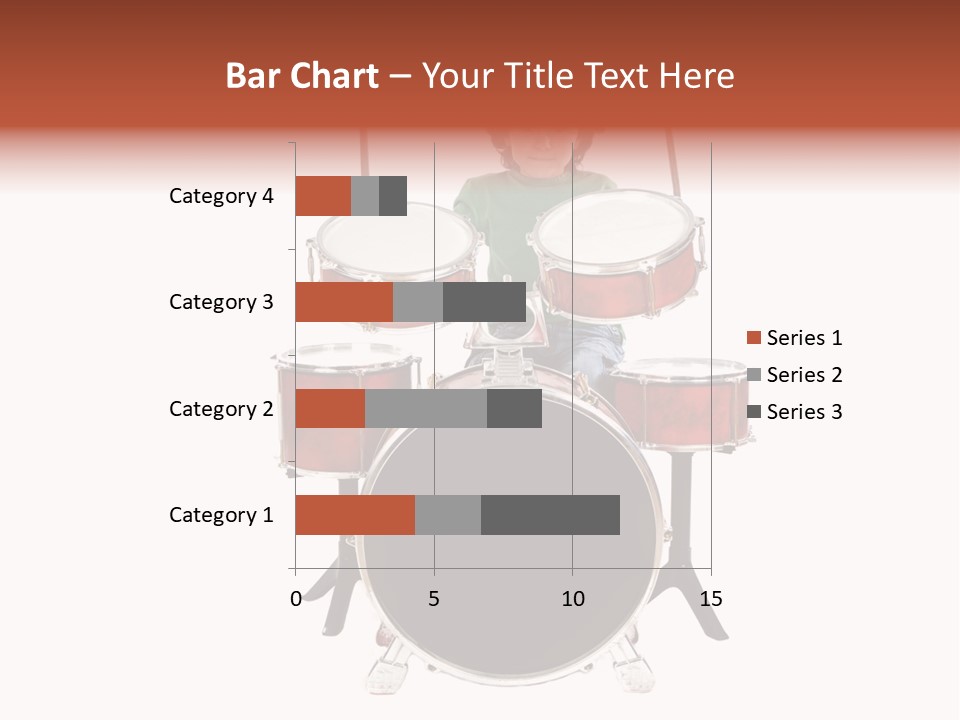 A Young Boy Sitting Behind A Drum Set PowerPoint Template