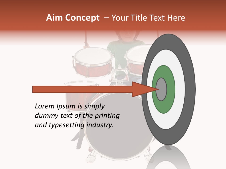 A Young Boy Sitting Behind A Drum Set PowerPoint Template