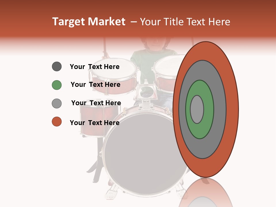 A Young Boy Sitting Behind A Drum Set PowerPoint Template