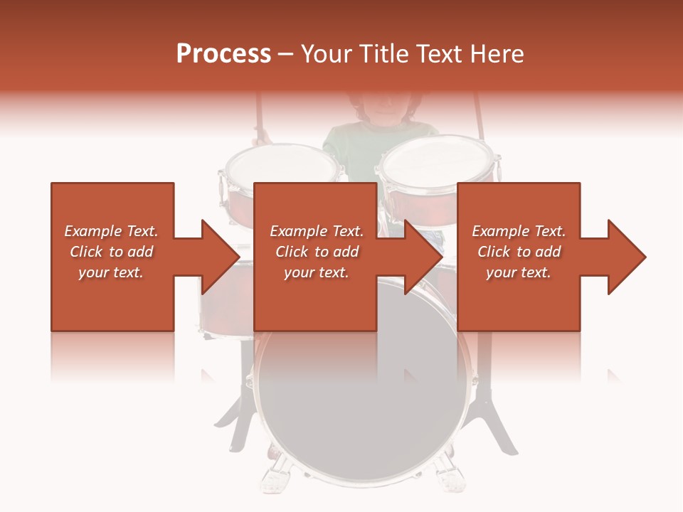 A Young Boy Sitting Behind A Drum Set PowerPoint Template
