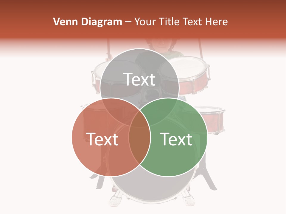 A Young Boy Sitting Behind A Drum Set PowerPoint Template