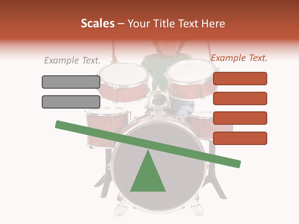 A Young Boy Sitting Behind A Drum Set PowerPoint Template