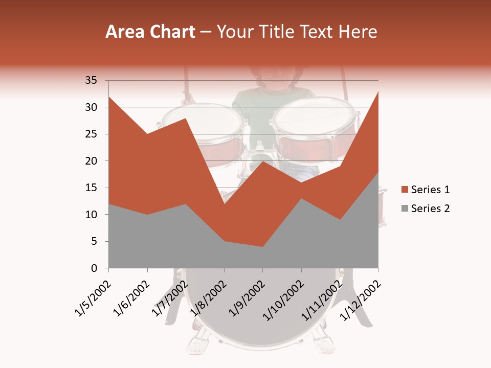 A Young Boy Sitting Behind A Drum Set PowerPoint Template