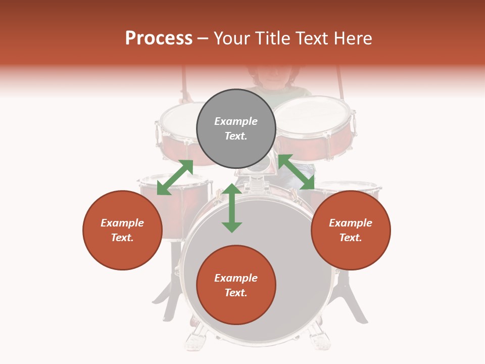 A Young Boy Sitting Behind A Drum Set PowerPoint Template