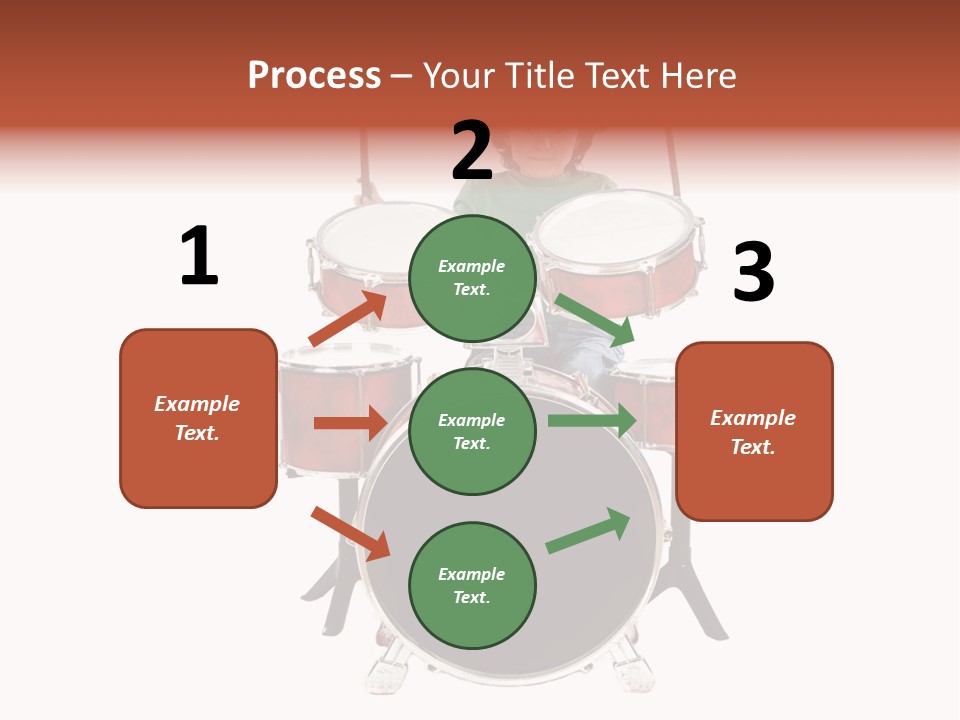 A Young Boy Sitting Behind A Drum Set PowerPoint Template