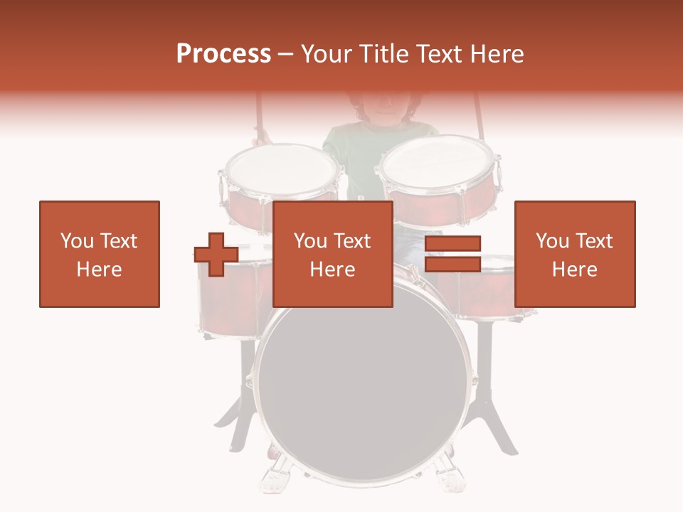 A Young Boy Sitting Behind A Drum Set PowerPoint Template