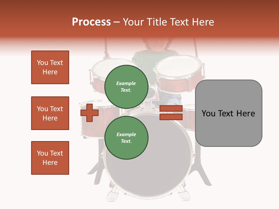 A Young Boy Sitting Behind A Drum Set PowerPoint Template