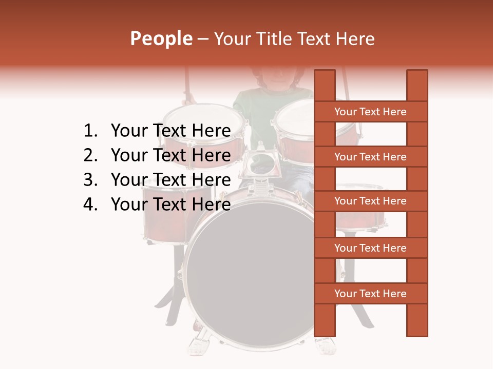 A Young Boy Sitting Behind A Drum Set PowerPoint Template