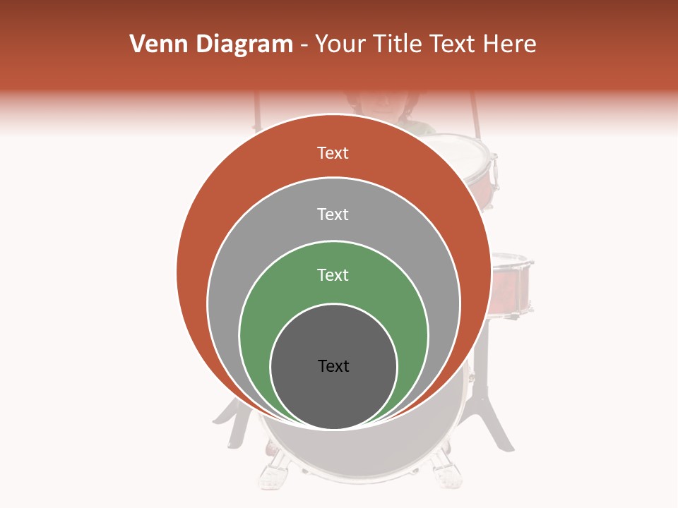 A Young Boy Sitting Behind A Drum Set PowerPoint Template
