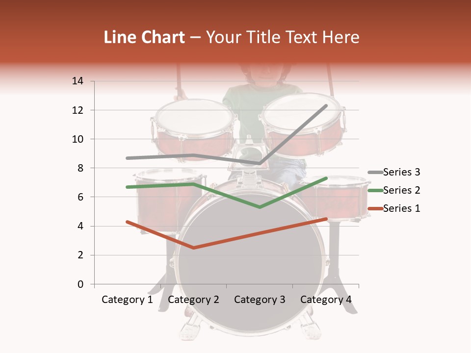 A Young Boy Sitting Behind A Drum Set PowerPoint Template