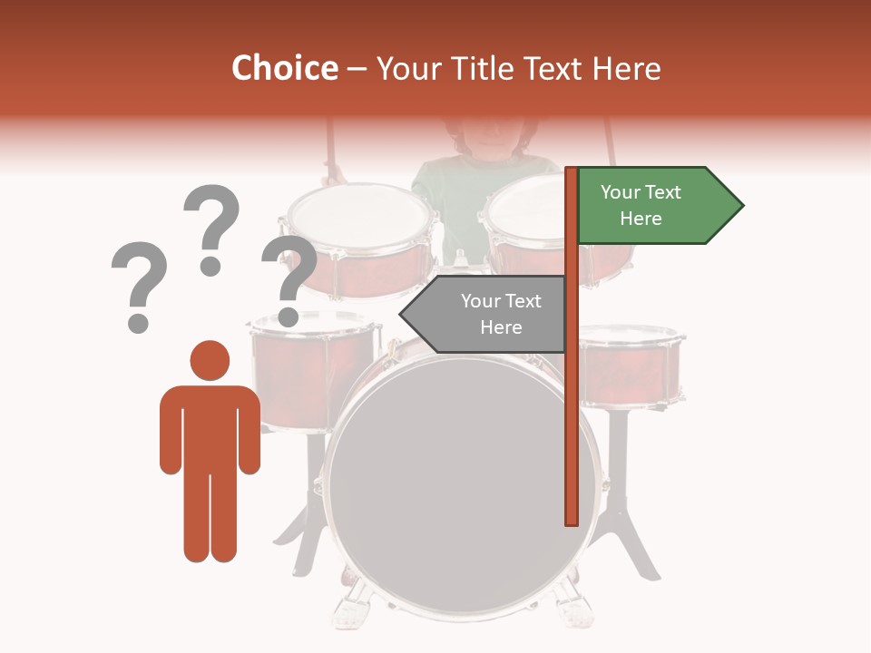 A Young Boy Sitting Behind A Drum Set PowerPoint Template