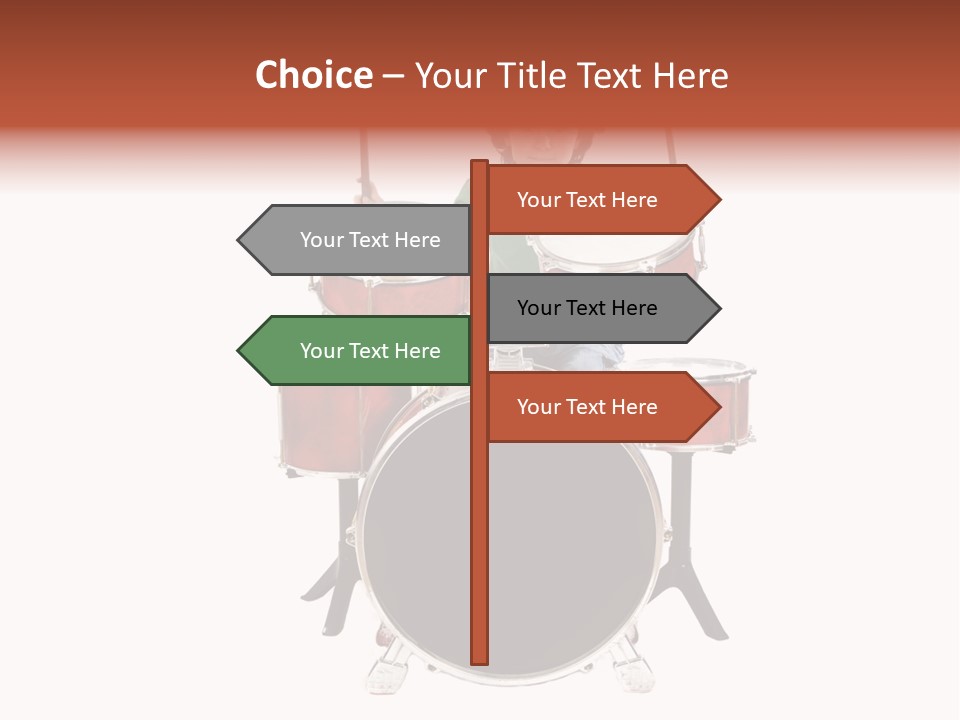 A Young Boy Sitting Behind A Drum Set PowerPoint Template