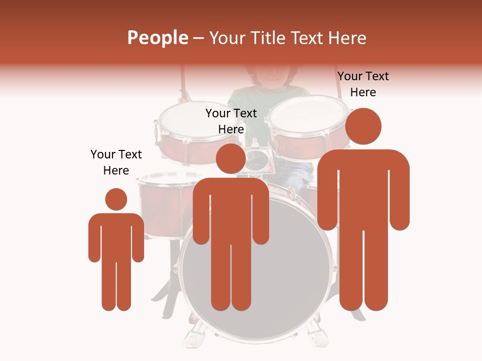A Young Boy Sitting Behind A Drum Set PowerPoint Template
