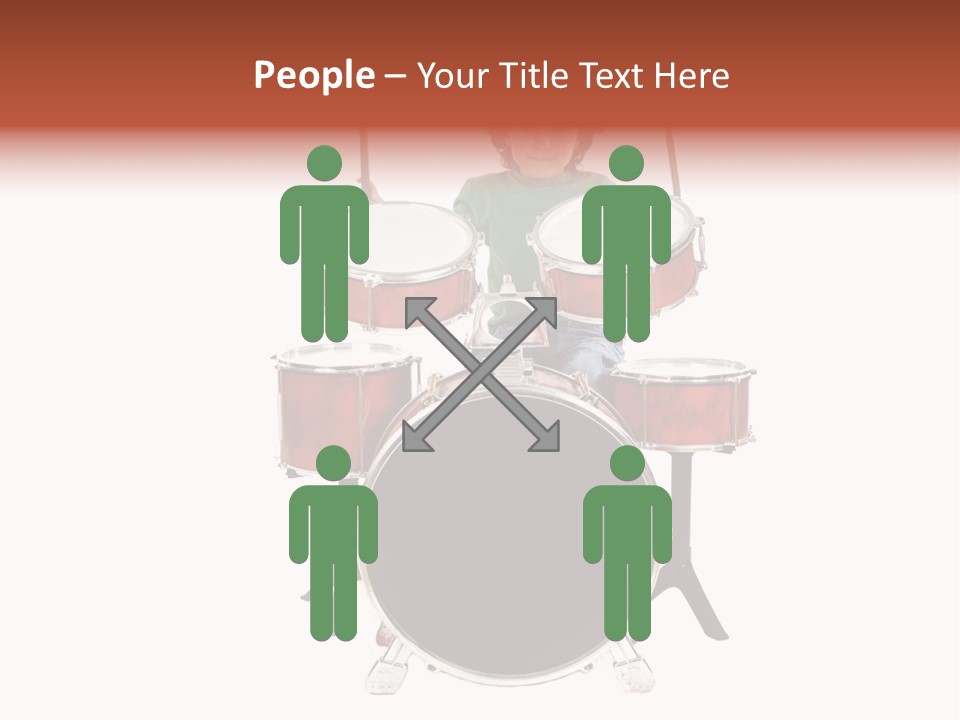 A Young Boy Sitting Behind A Drum Set PowerPoint Template
