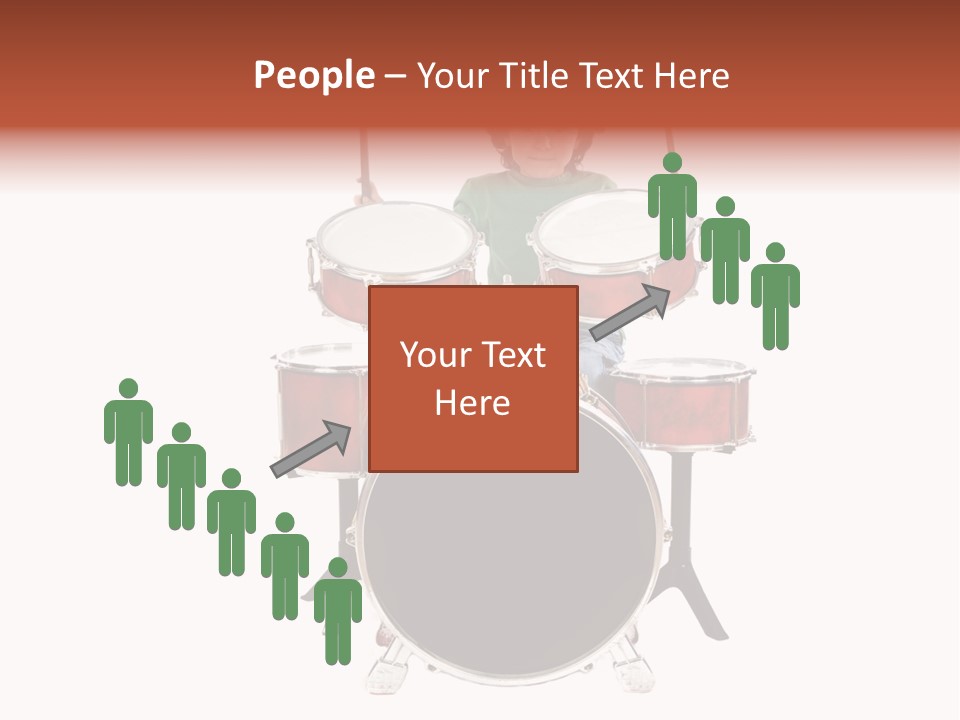 A Young Boy Sitting Behind A Drum Set PowerPoint Template