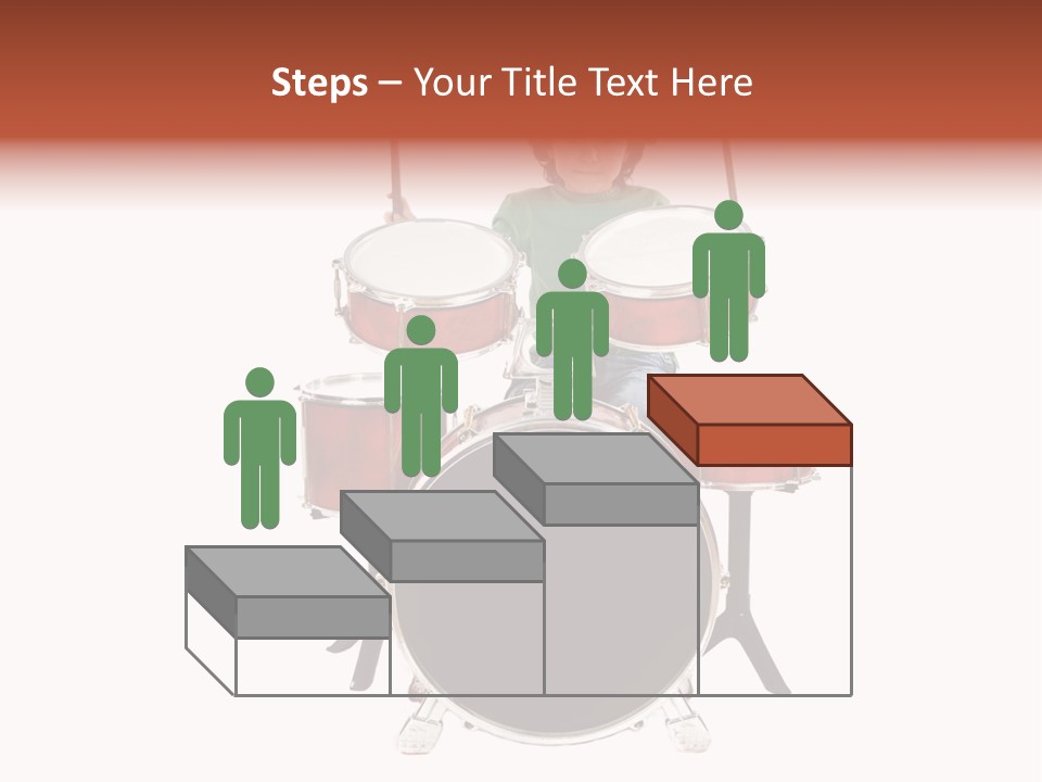 A Young Boy Sitting Behind A Drum Set PowerPoint Template