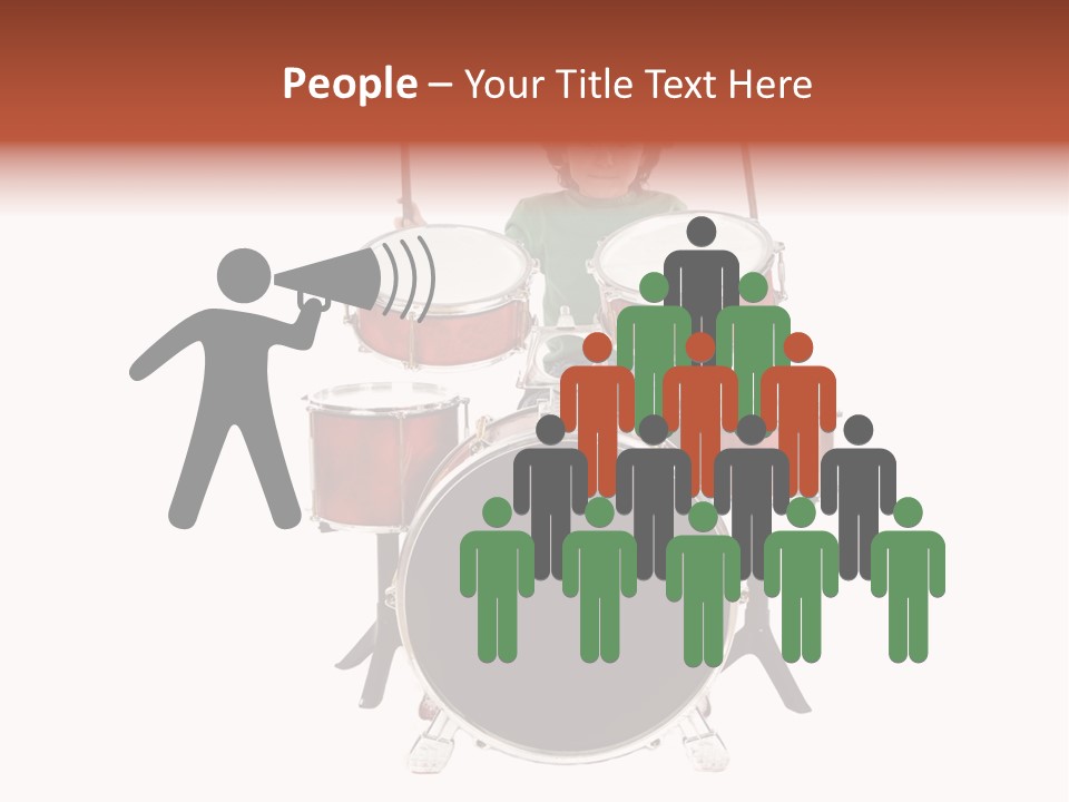 A Young Boy Sitting Behind A Drum Set PowerPoint Template