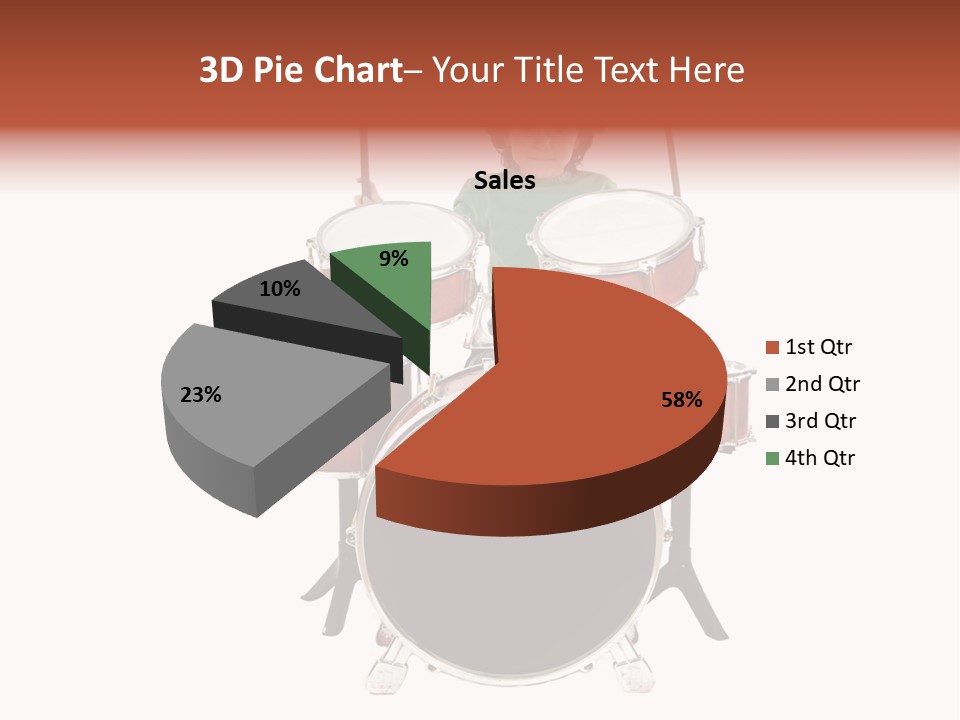A Young Boy Sitting Behind A Drum Set PowerPoint Template