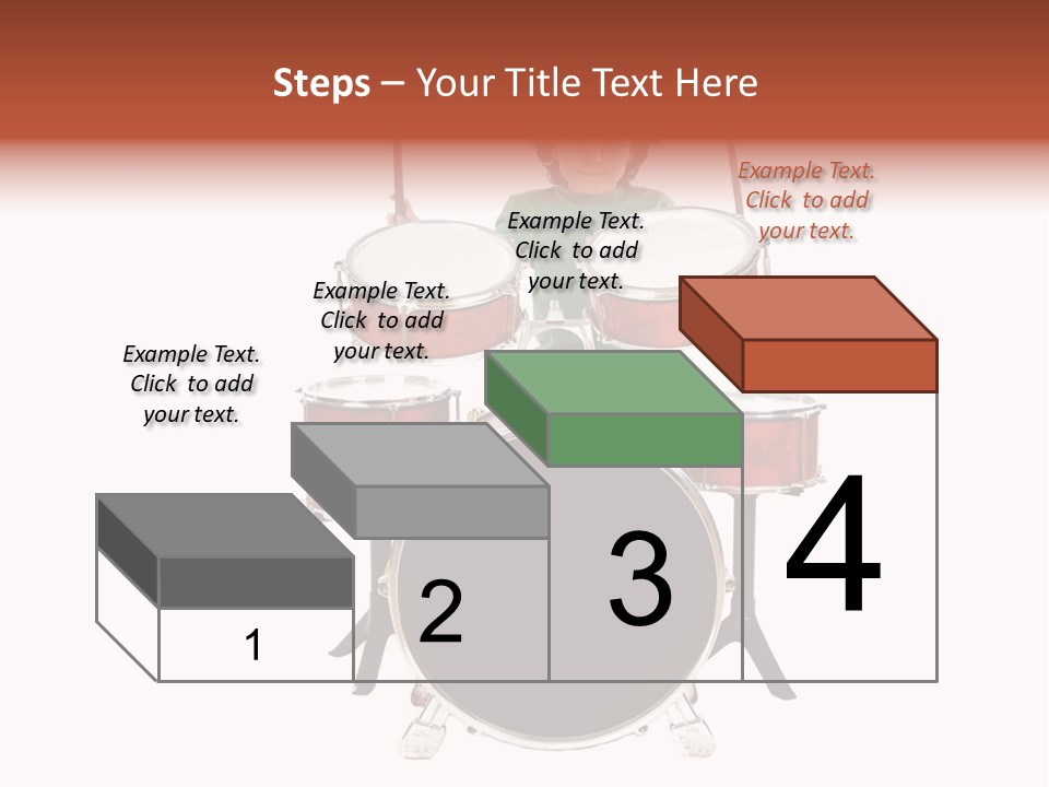 A Young Boy Sitting Behind A Drum Set PowerPoint Template