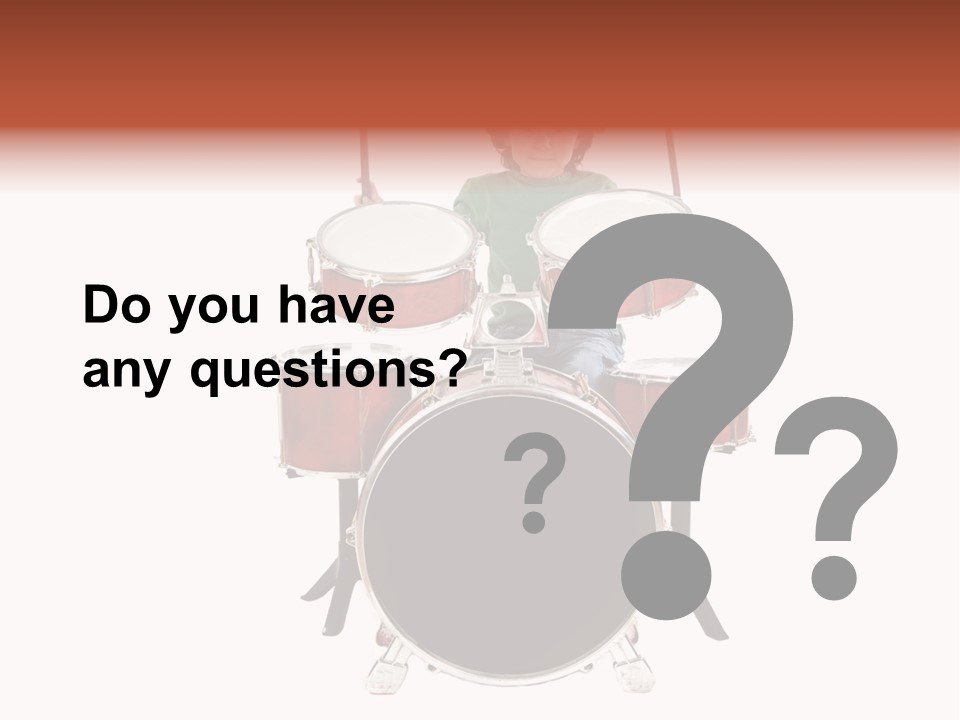 A Young Boy Sitting Behind A Drum Set PowerPoint Template