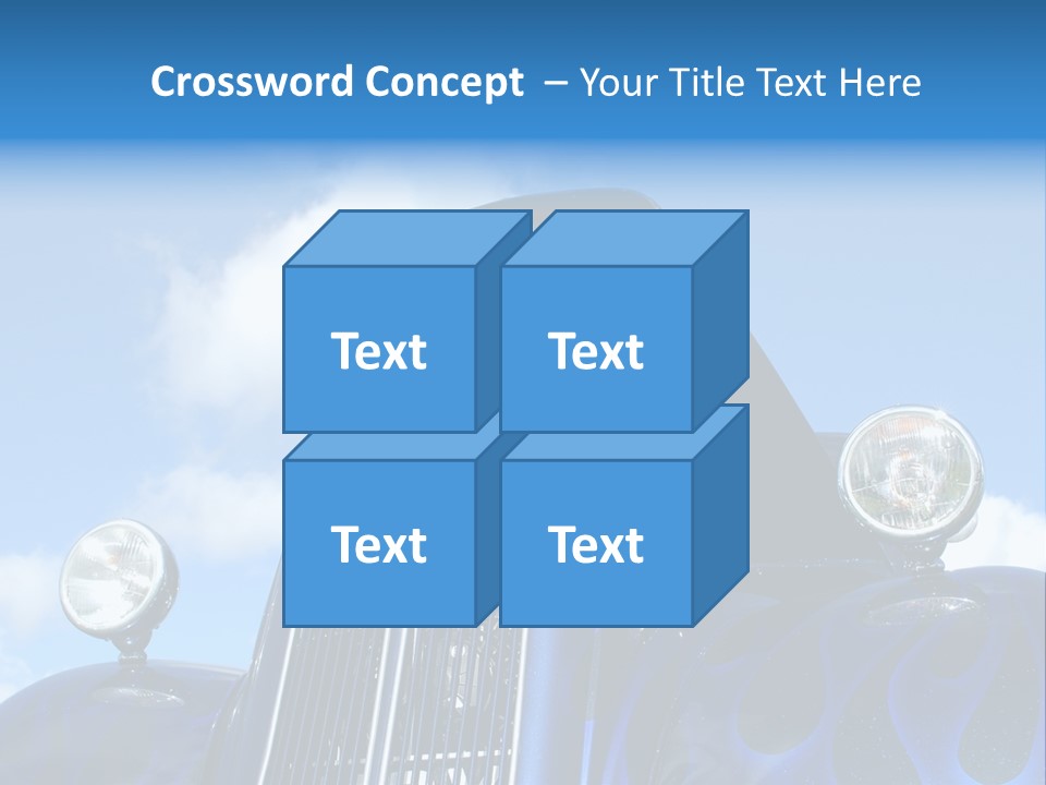 Custom Car Against Cloudy Blue Sky PowerPoint Template