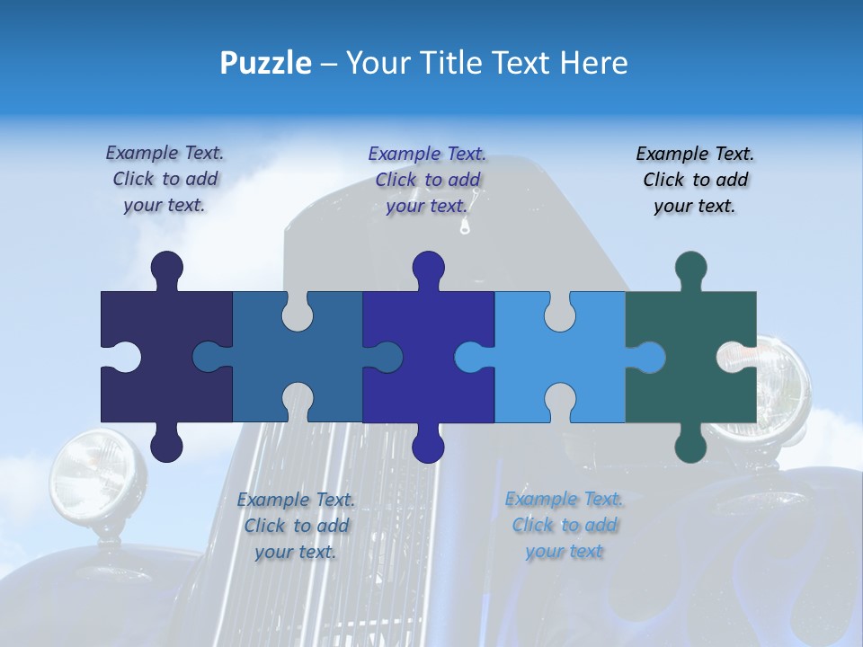 Custom Car Against Cloudy Blue Sky PowerPoint Template