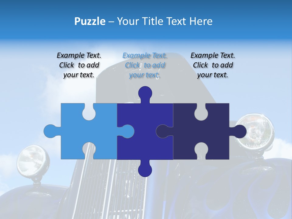 Custom Car Against Cloudy Blue Sky PowerPoint Template