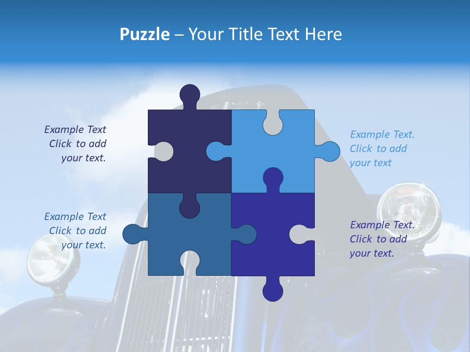 Custom Car Against Cloudy Blue Sky PowerPoint Template