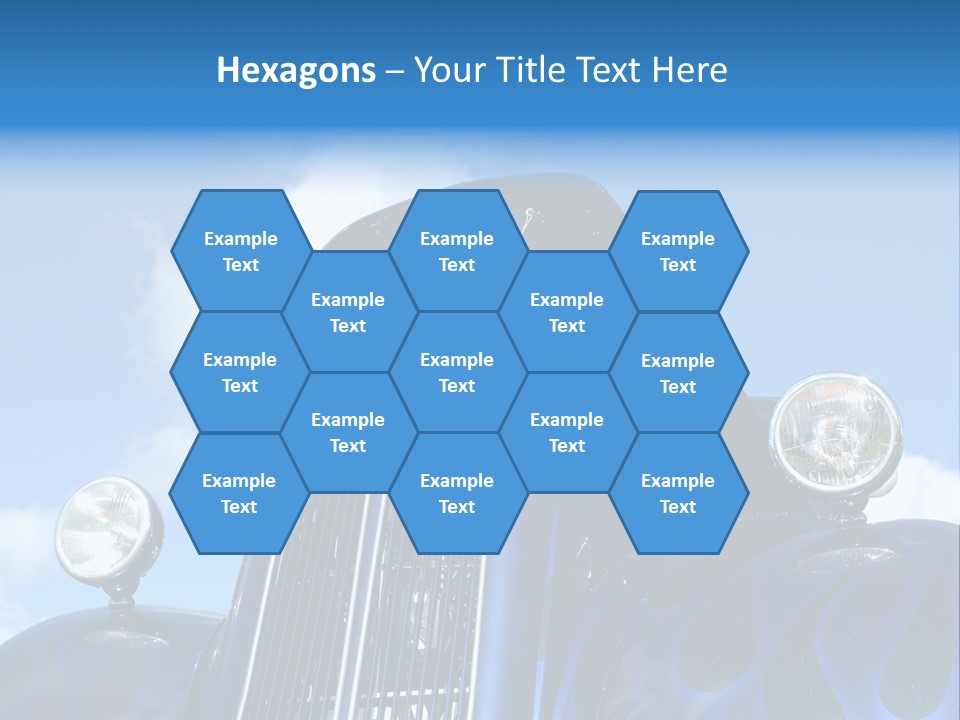 Custom Car Against Cloudy Blue Sky PowerPoint Template