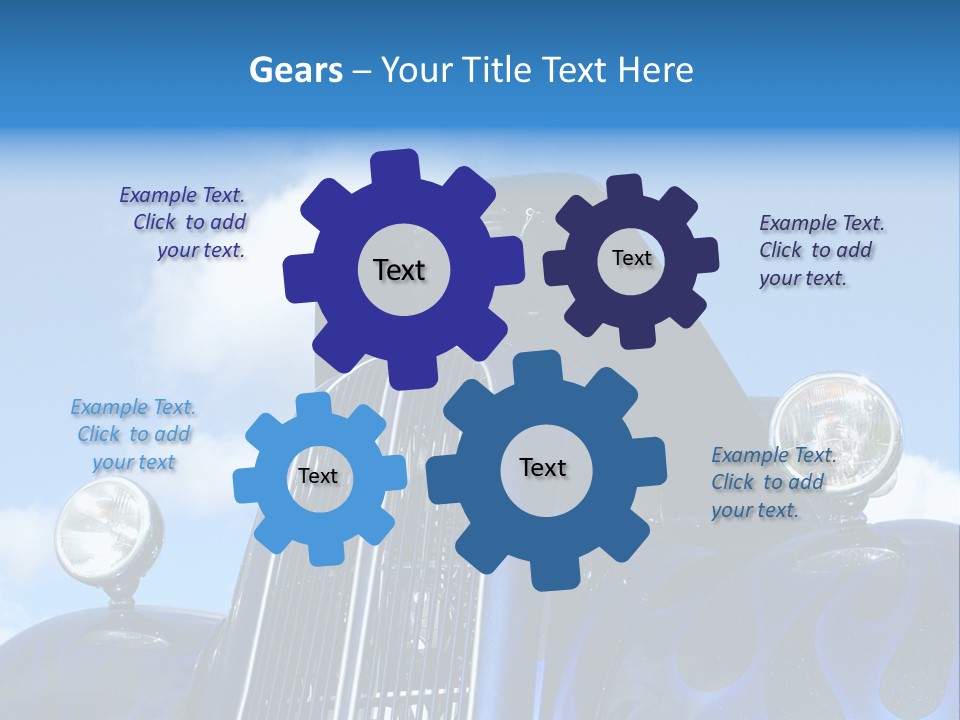 Custom Car Against Cloudy Blue Sky PowerPoint Template