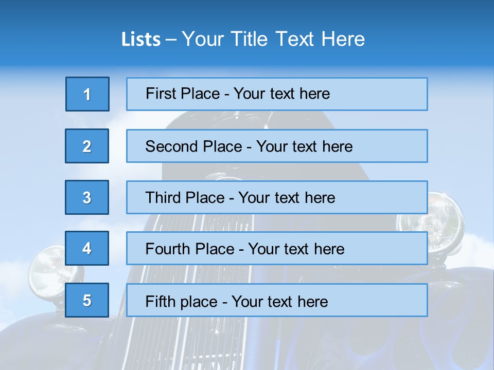 Custom Car Against Cloudy Blue Sky PowerPoint Template
