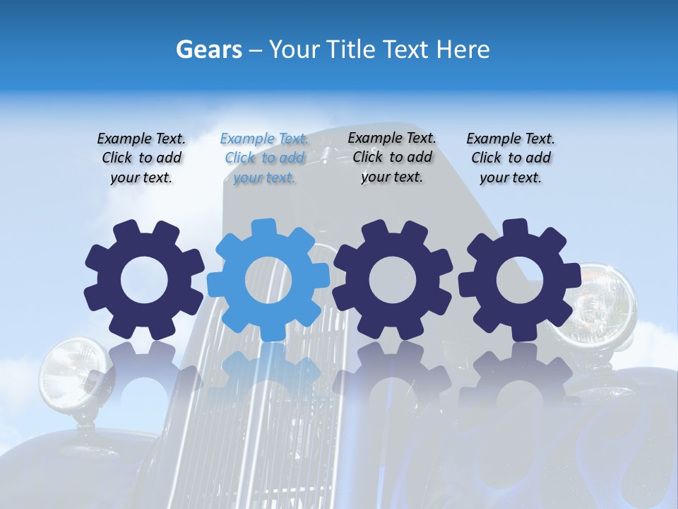 Custom Car Against Cloudy Blue Sky PowerPoint Template