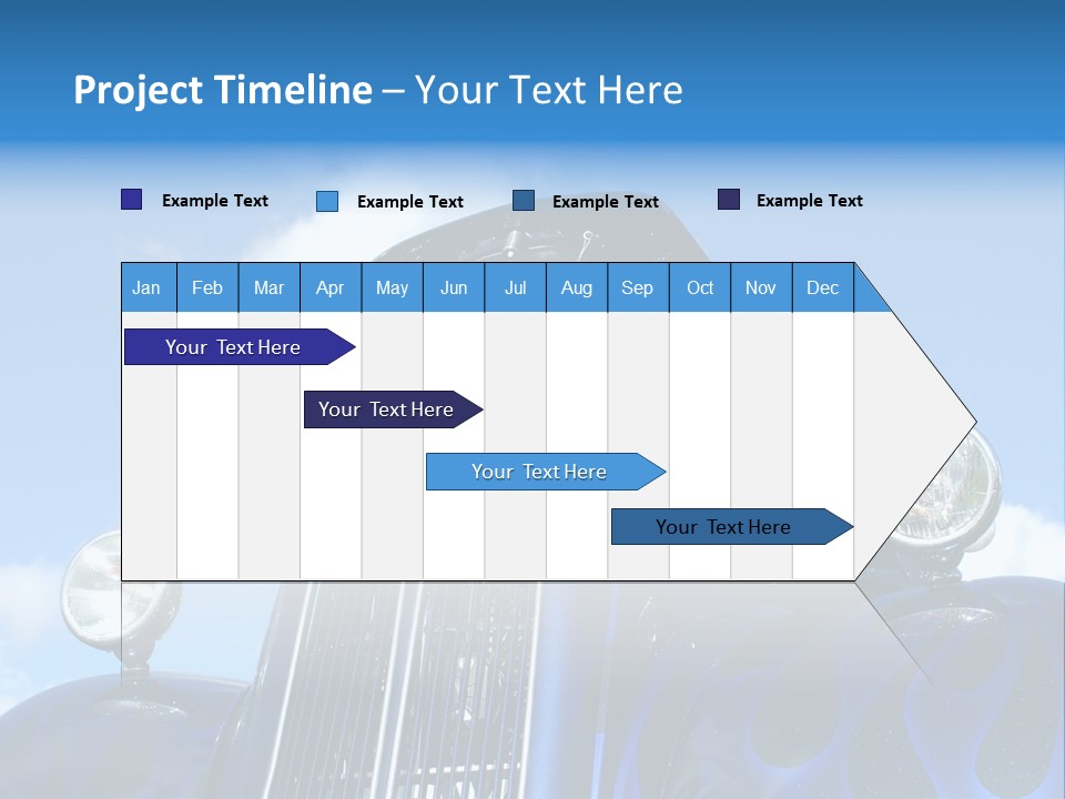 Custom Car Against Cloudy Blue Sky PowerPoint Template