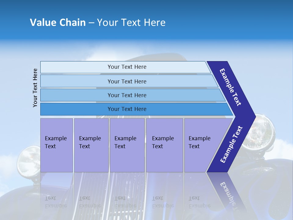 Custom Car Against Cloudy Blue Sky PowerPoint Template