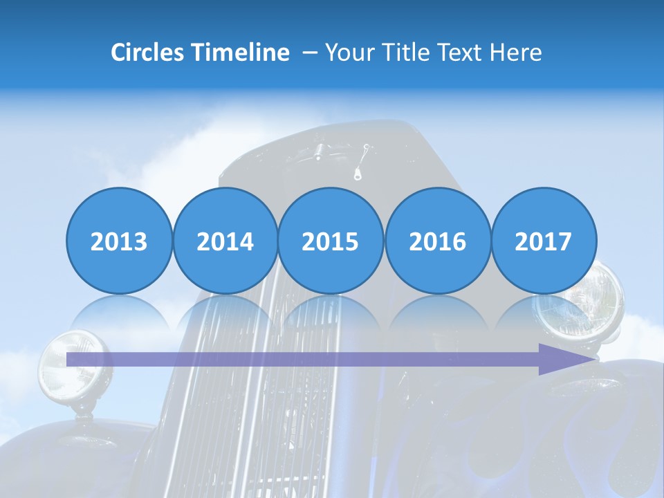 Custom Car Against Cloudy Blue Sky PowerPoint Template