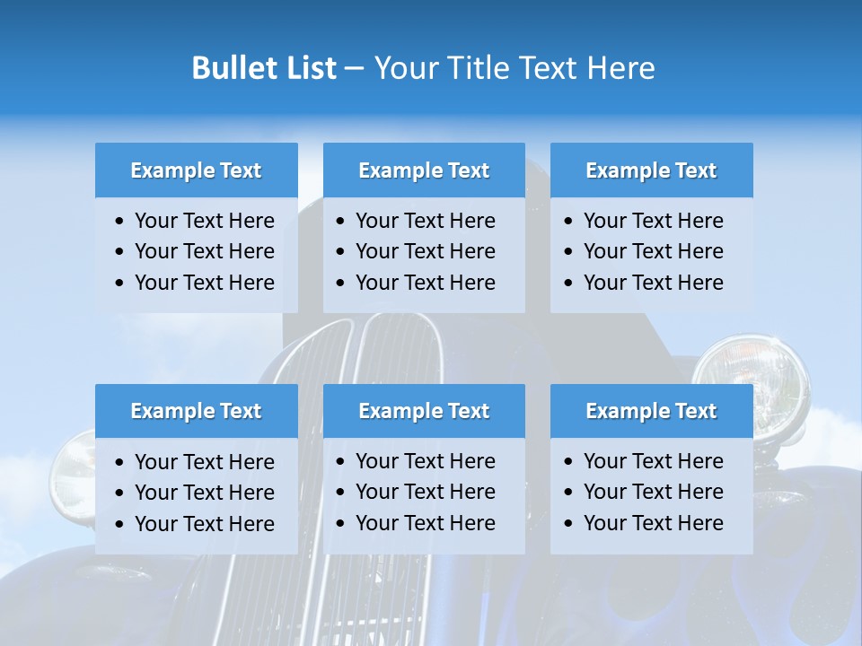 Custom Car Against Cloudy Blue Sky PowerPoint Template