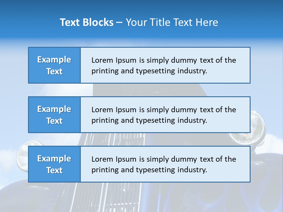 Custom Car Against Cloudy Blue Sky PowerPoint Template