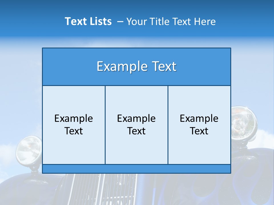 Custom Car Against Cloudy Blue Sky PowerPoint Template