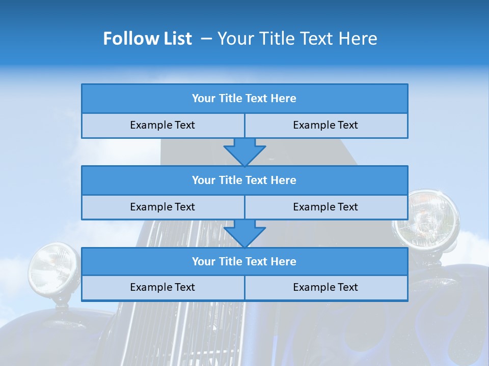 Custom Car Against Cloudy Blue Sky PowerPoint Template