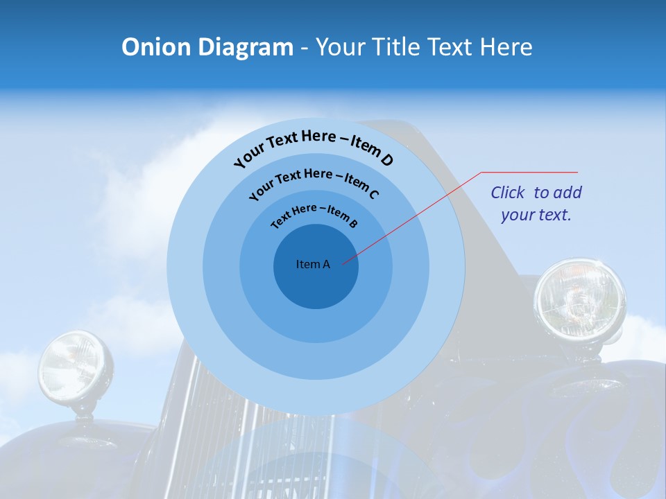 Custom Car Against Cloudy Blue Sky PowerPoint Template