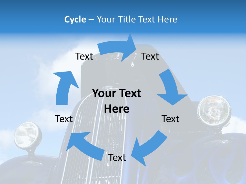 Custom Car Against Cloudy Blue Sky PowerPoint Template