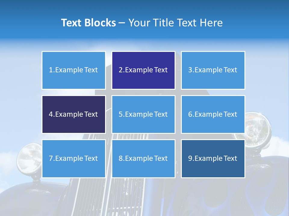 Custom Car Against Cloudy Blue Sky PowerPoint Template