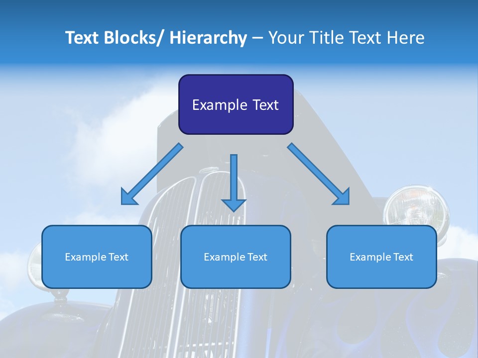 Custom Car Against Cloudy Blue Sky PowerPoint Template