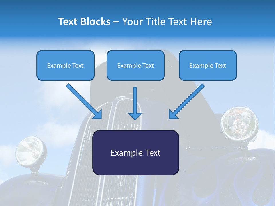 Custom Car Against Cloudy Blue Sky PowerPoint Template