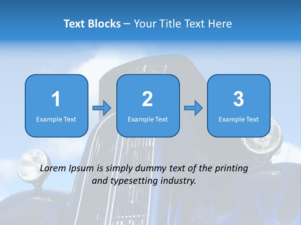 Custom Car Against Cloudy Blue Sky PowerPoint Template