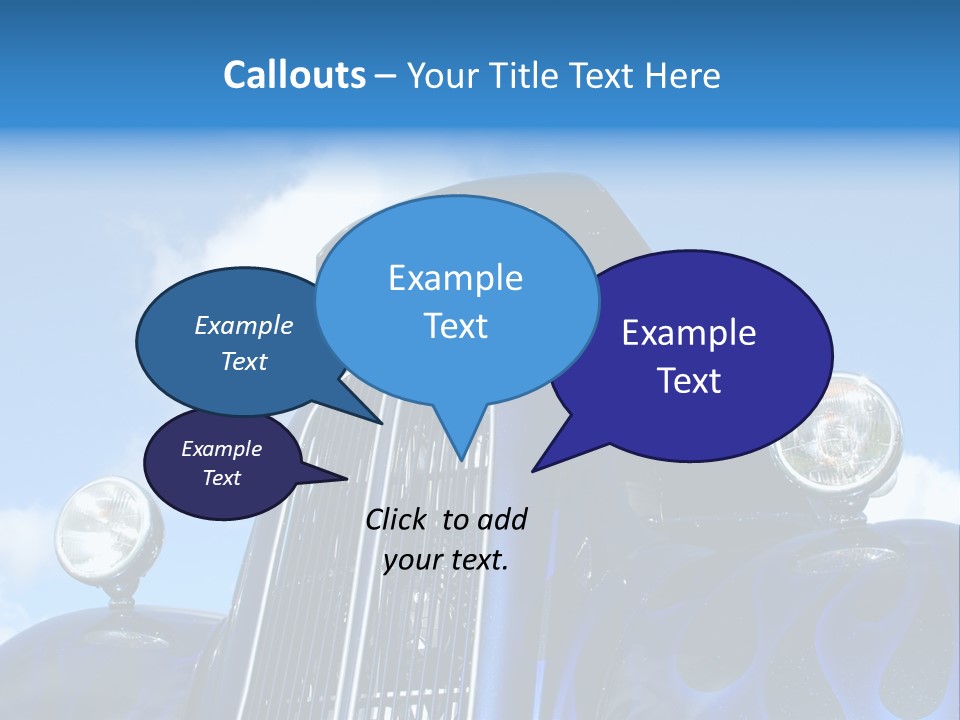 Custom Car Against Cloudy Blue Sky PowerPoint Template